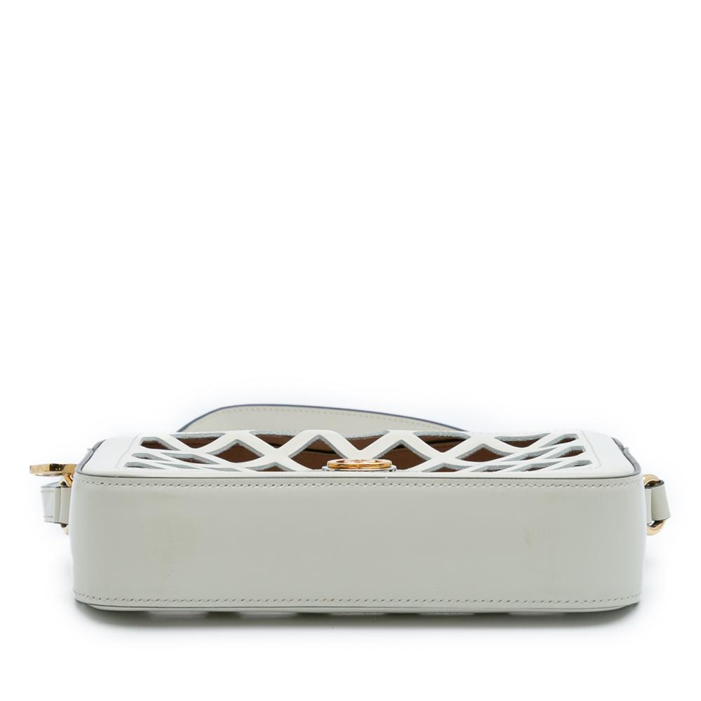 Gucci B Gucci White with Multi Calf Leather Cutout and Flora Canvas Infinity Crossbody Italy