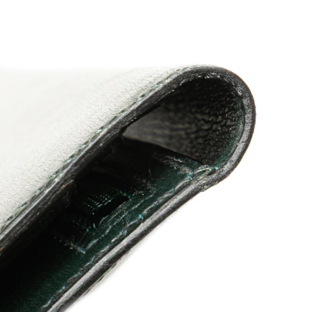 Hermès B Hermès Green Dark Green Calf Leather Box Bearn Wallet France