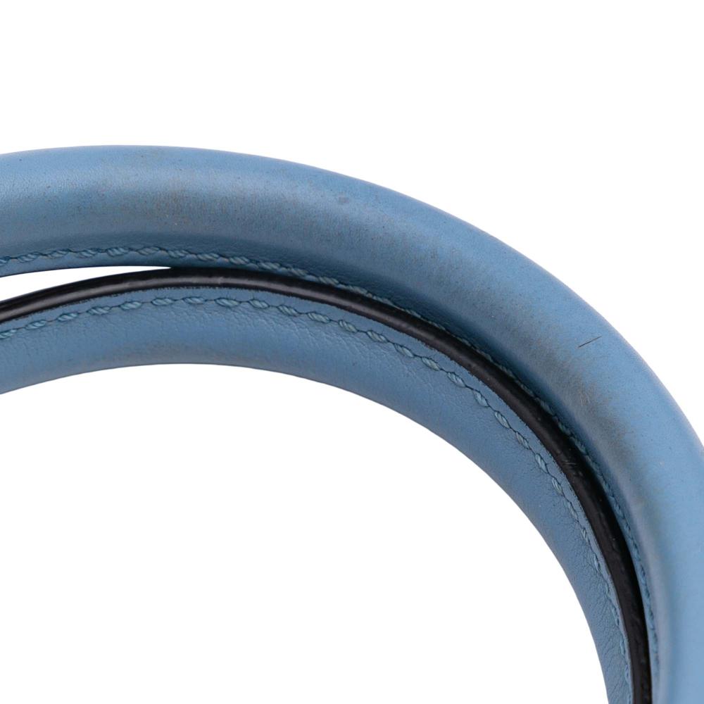 Gucci B Gucci Blue Light Blue Calf Leather Mini Microguccissima Dome Satchel Italy