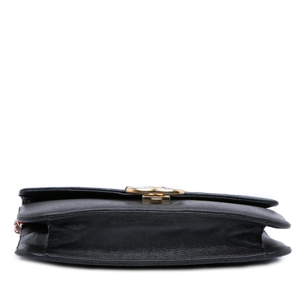 Chanel AB Chanel Black Caviar Leather Leather Paris Cuba Medium Caviar Thread Around Flap Italy