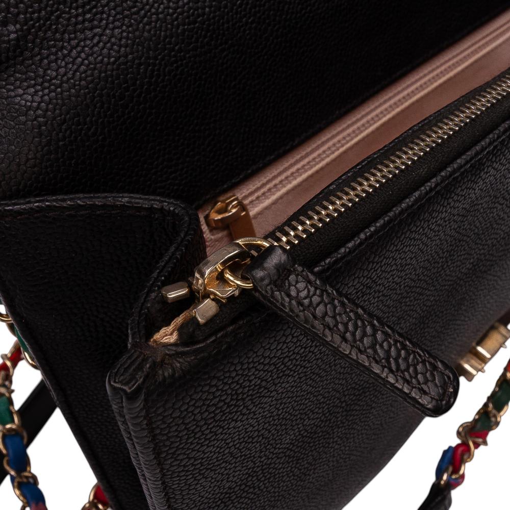 Chanel AB Chanel Black Caviar Leather Leather Paris Cuba Medium Caviar Thread Around Flap Italy