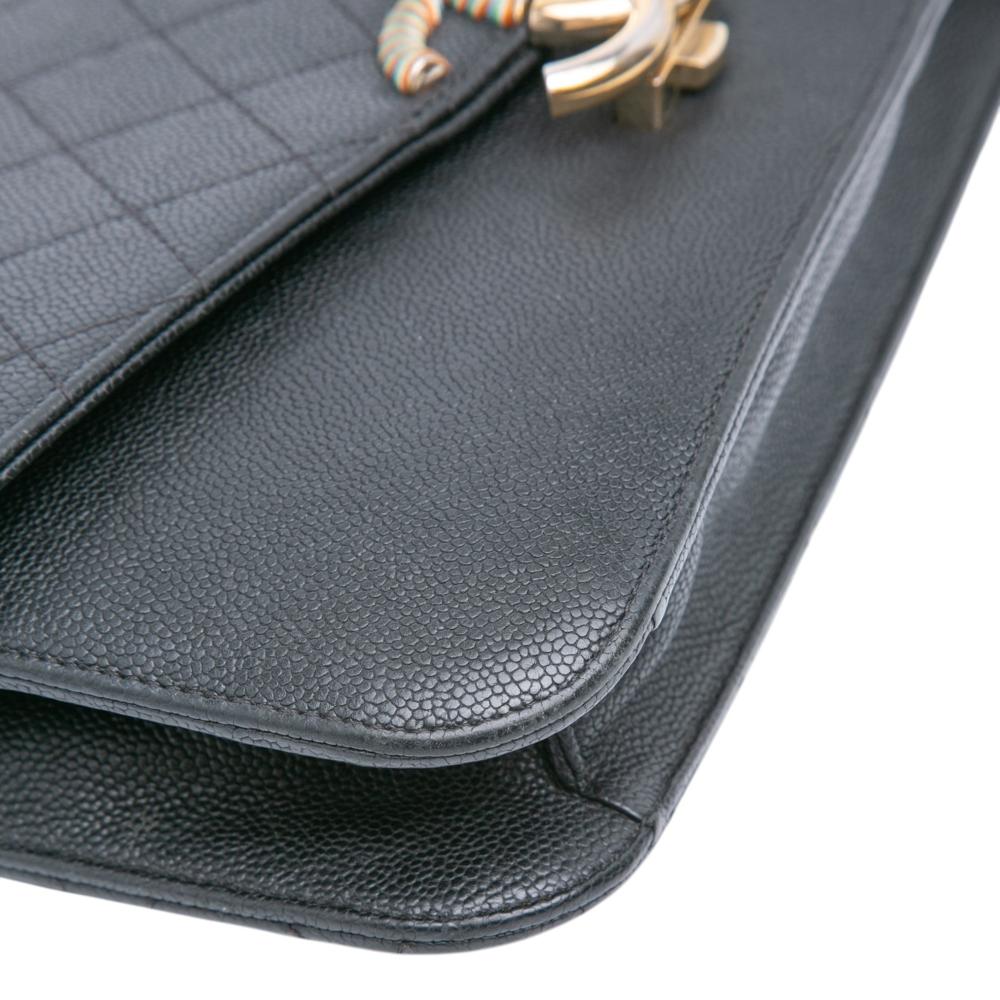 Chanel AB Chanel Black Caviar Leather Leather Paris Cuba Medium Caviar Thread Around Flap Italy
