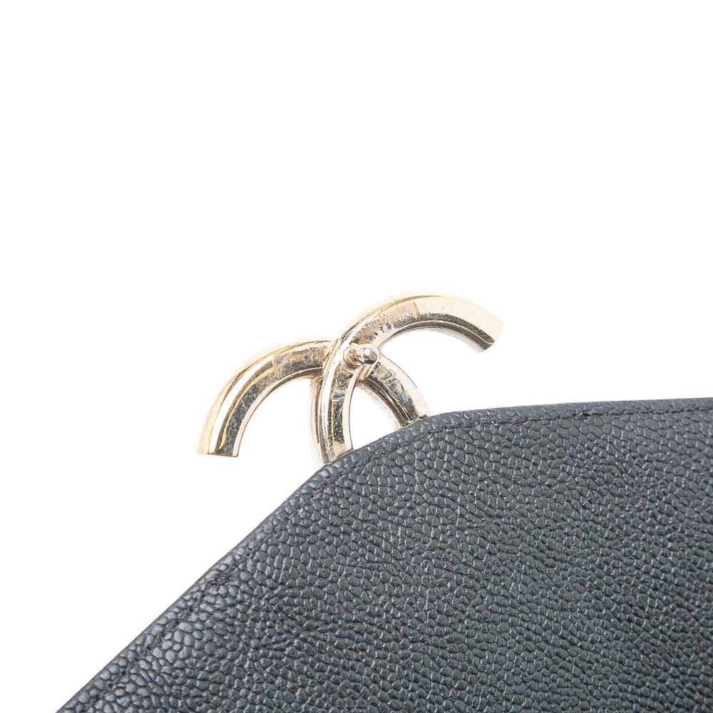 Chanel AB Chanel Black Caviar Leather Leather Paris Cuba Medium Caviar Thread Around Flap Italy
