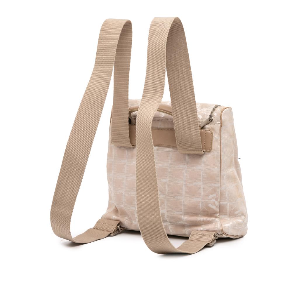 Chanel B Chanel Brown Nylon Fabric New Travel Line Backpack Italy