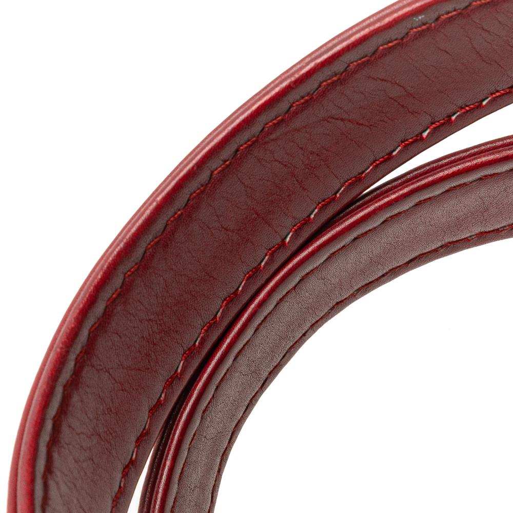 Chanel B Chanel Red Lambskin Leather Leather CC Lambskin Wild Stitch Handbag Italy