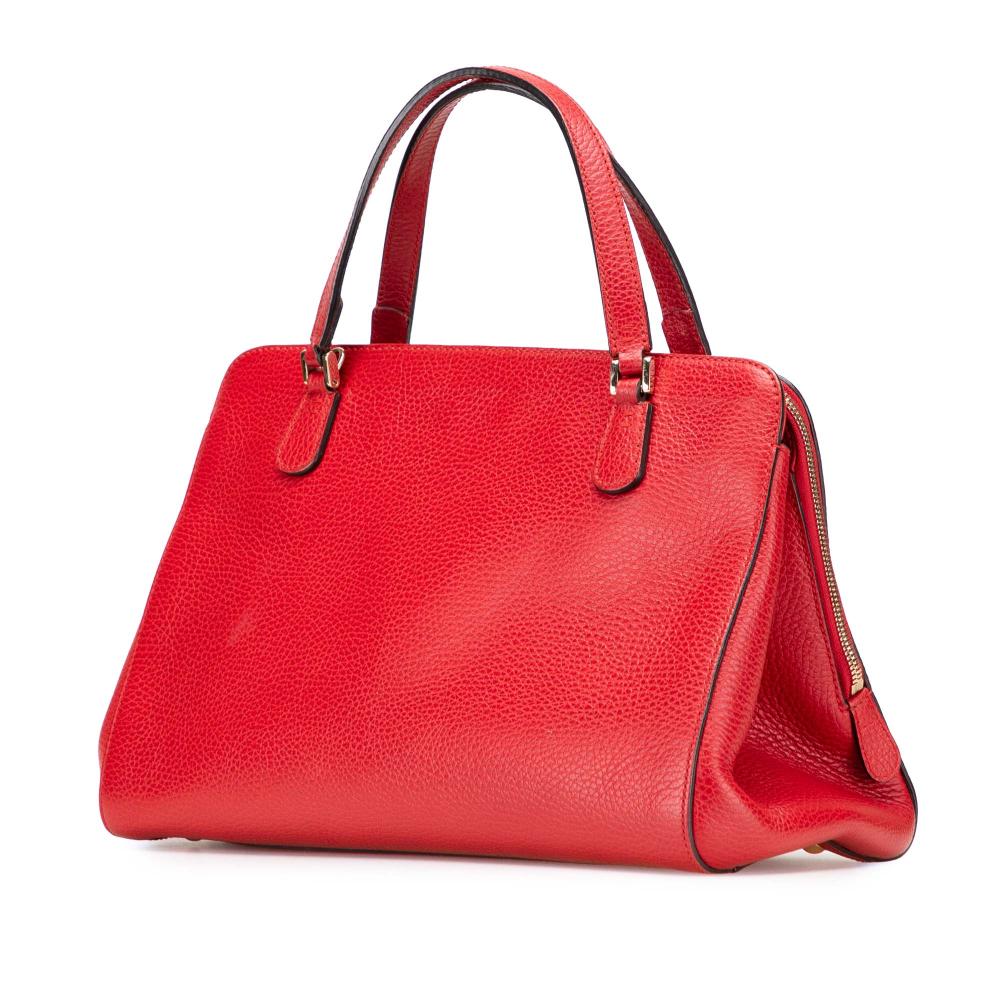 Gucci B Gucci Red Calf Leather skin Swing Top Handle Satchel Italy