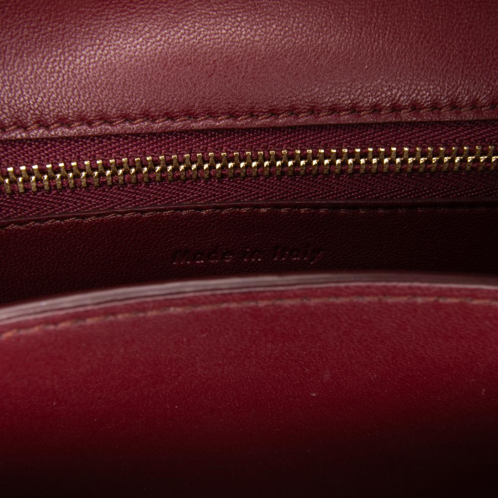 Celine B Celine Red Bordeaux Calf Leather Small skin Classic Box Italy