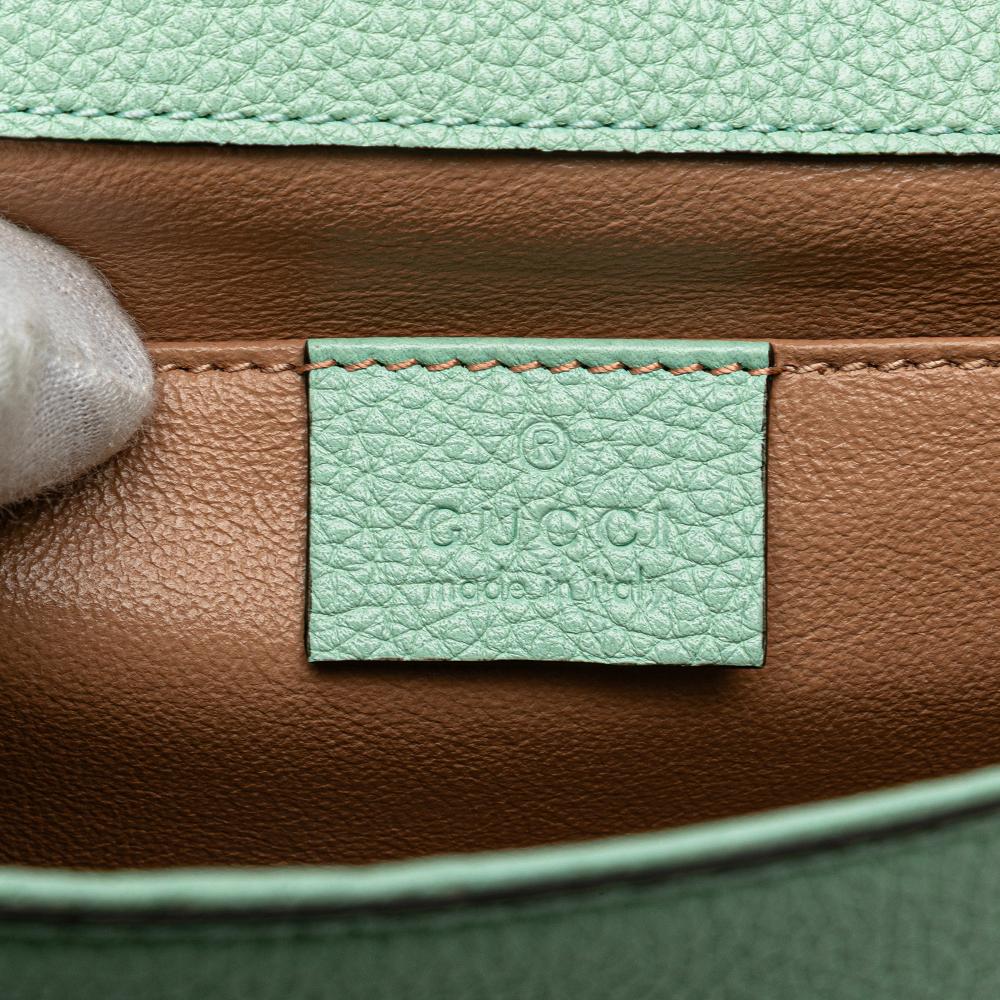 Gucci B Gucci Green Mint Calf Leather Small Zumi Satchel Italy