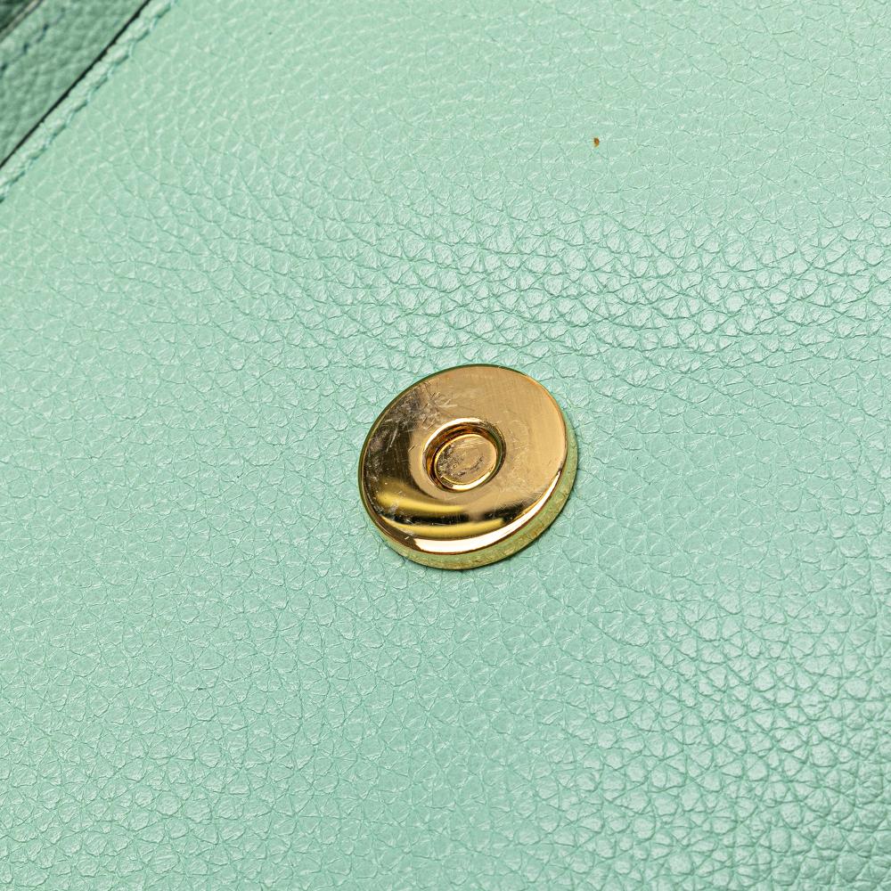 Gucci B Gucci Green Mint Calf Leather Small Zumi Satchel Italy