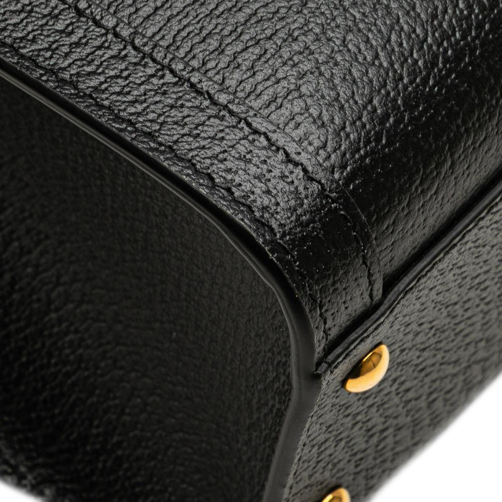 Gucci AB Gucci Black Calf Leather Small Bamboo Diana Satchel Italy