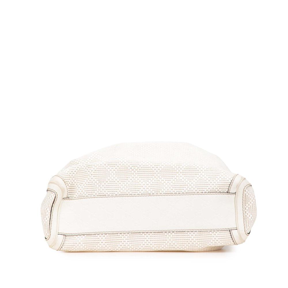 Gucci B Gucci White Raffia Natural Material Medium Diamante Sukey Tote Italy