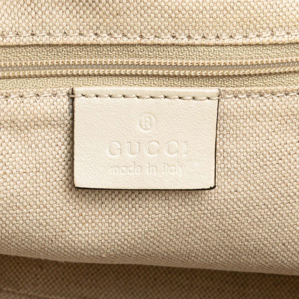 Gucci B Gucci White Raffia Natural Material Medium Diamante Sukey Tote Italy