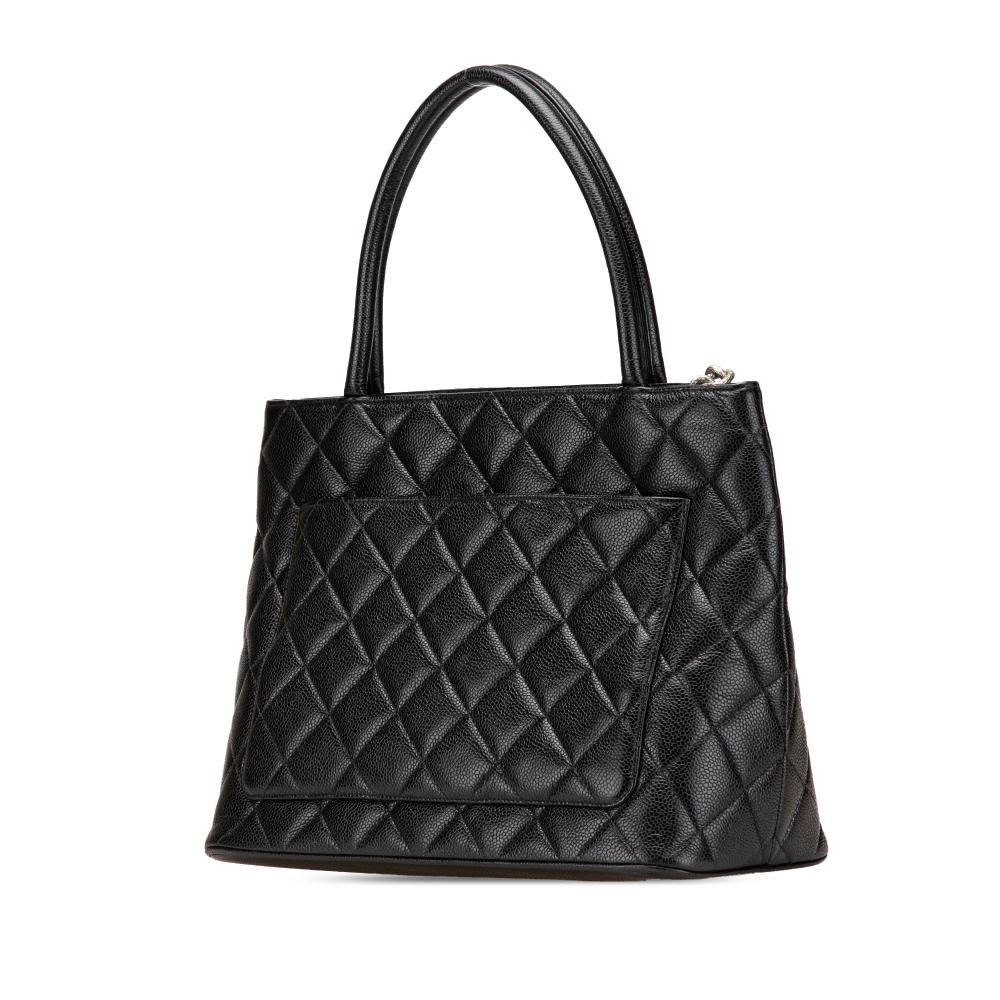 Chanel B Chanel Black Caviar Leather Leather Caviar Medallion Tote France