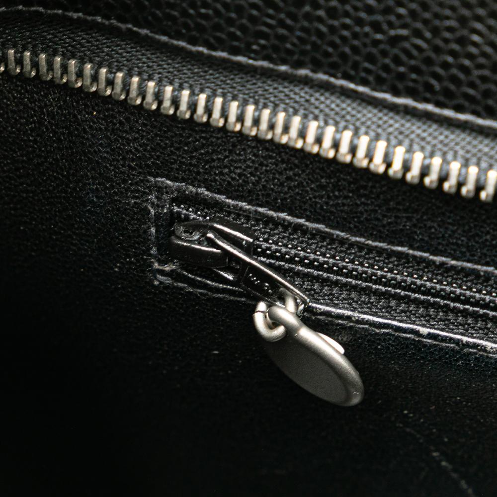 Chanel B Chanel Black Caviar Leather Leather Caviar Medallion Tote France