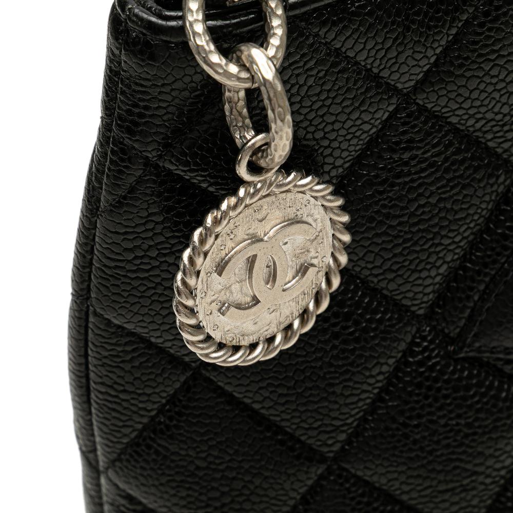 Chanel B Chanel Black Caviar Leather Leather Caviar Medallion Tote France