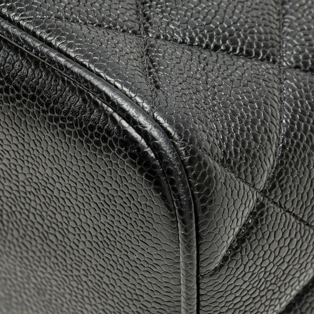Chanel B Chanel Black Caviar Leather Leather Caviar Medallion Tote France