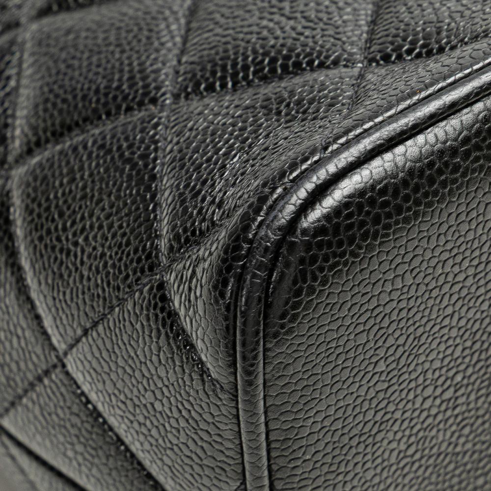 Chanel B Chanel Black Caviar Leather Leather Caviar Medallion Tote France