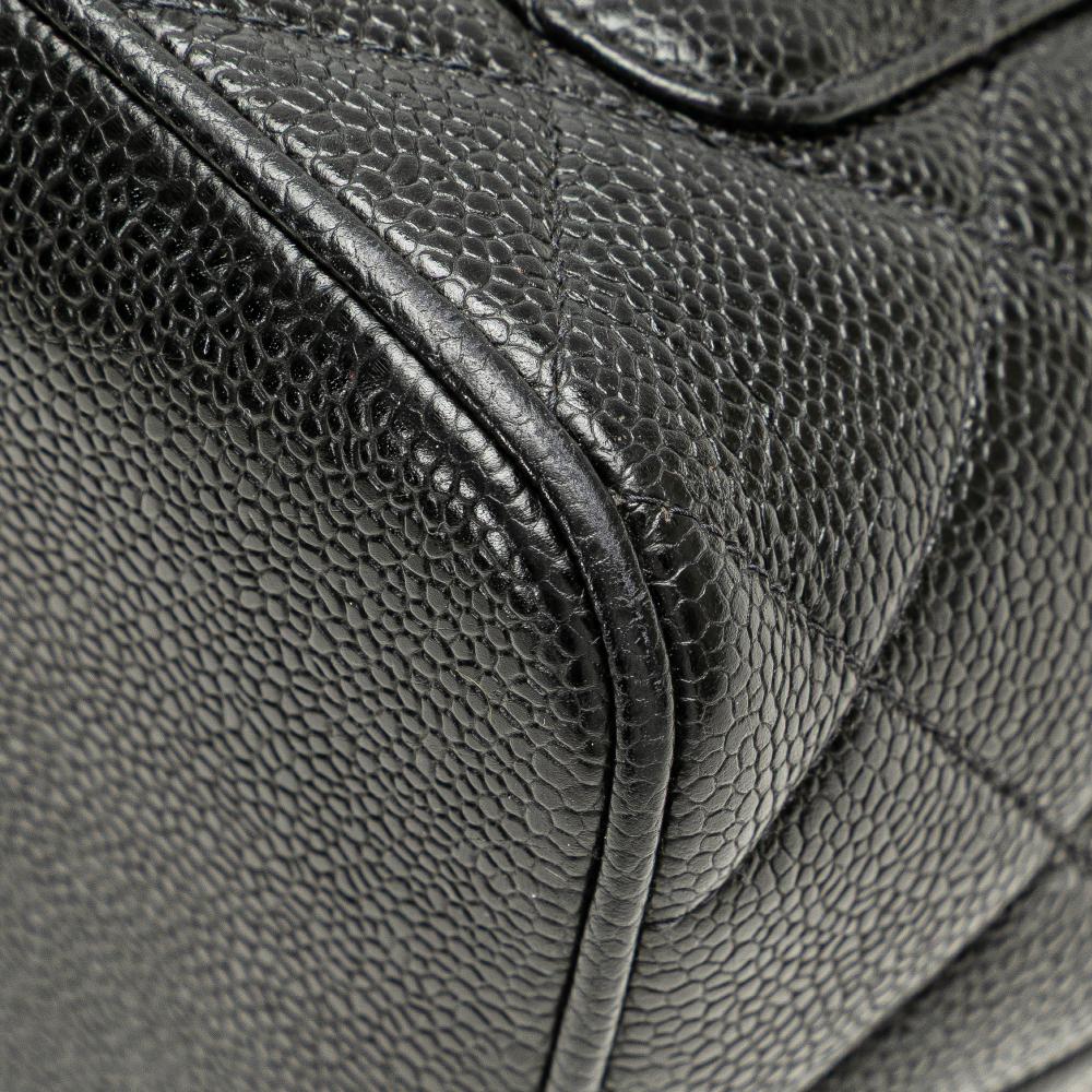 Chanel B Chanel Black Caviar Leather Leather Caviar Medallion Tote France
