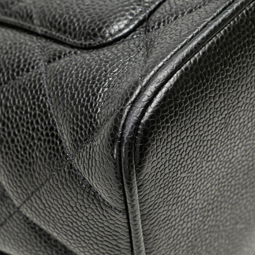 Chanel B Chanel Black Caviar Leather Leather Caviar Medallion Tote France