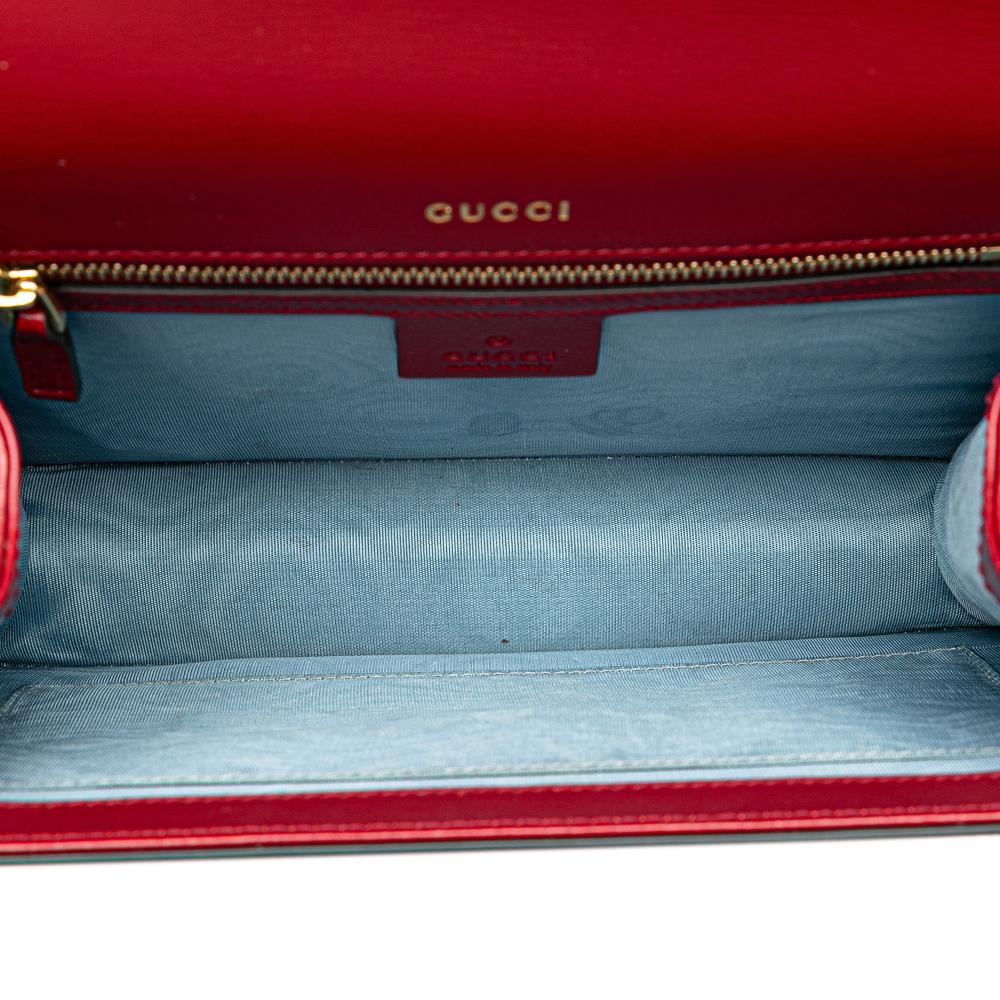 Gucci B Gucci Red Suede Leather Small GG Ring Torchon Crossbody Italy