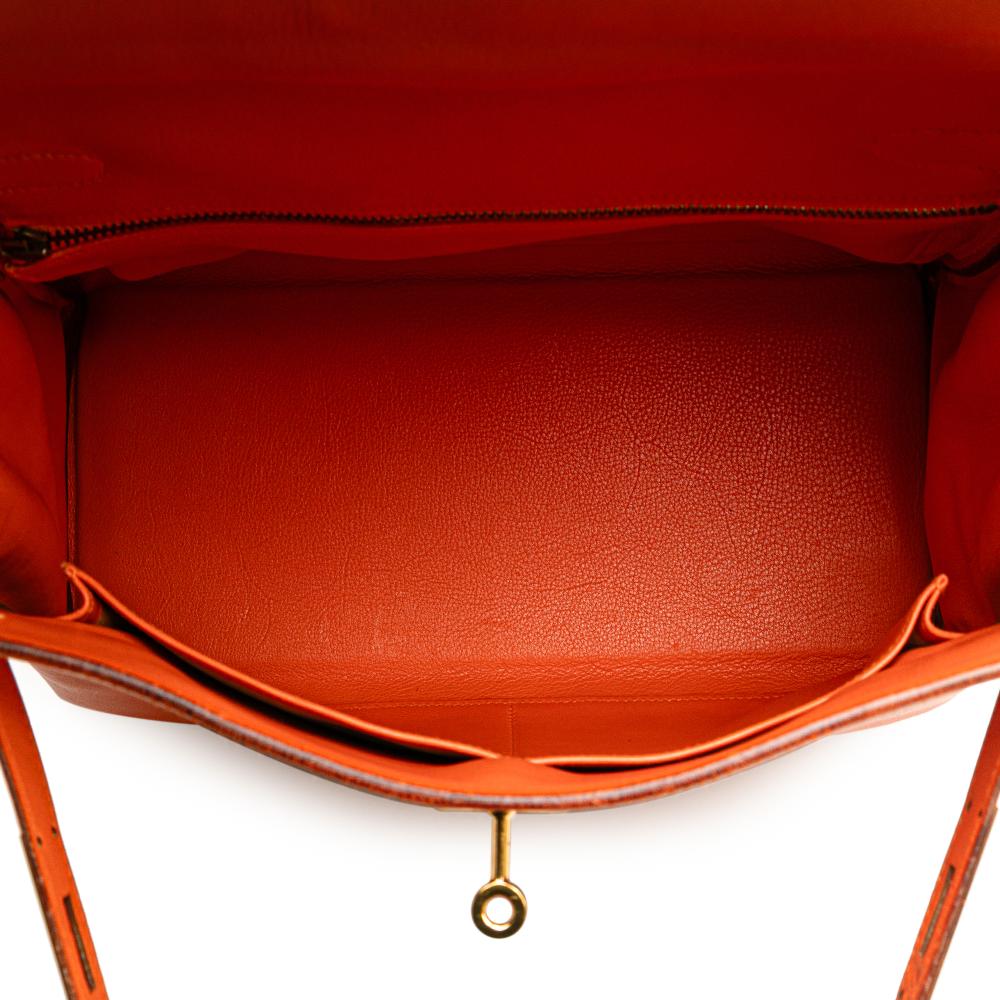 Hermès B Hermès Orange Calf Leather Gulliver Kelly Retourne 32 France