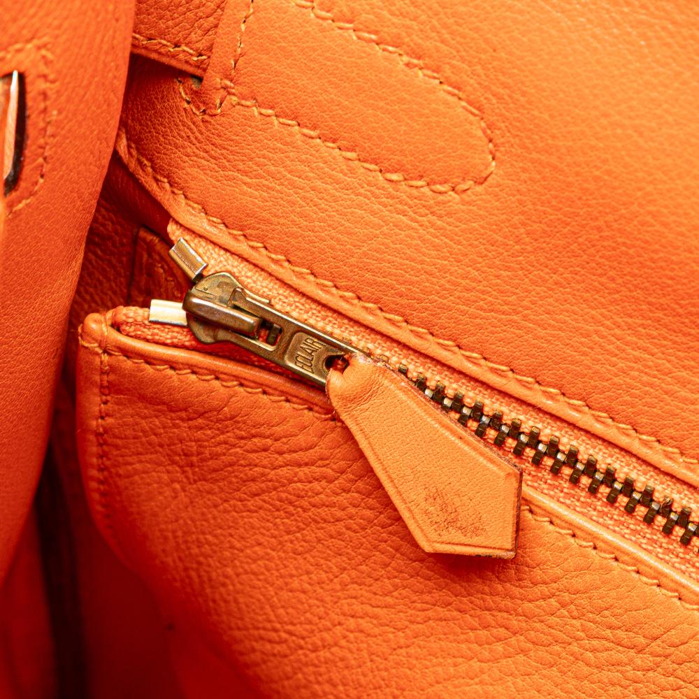 Hermès B Hermès Orange Calf Leather Gulliver Kelly Retourne 32 France