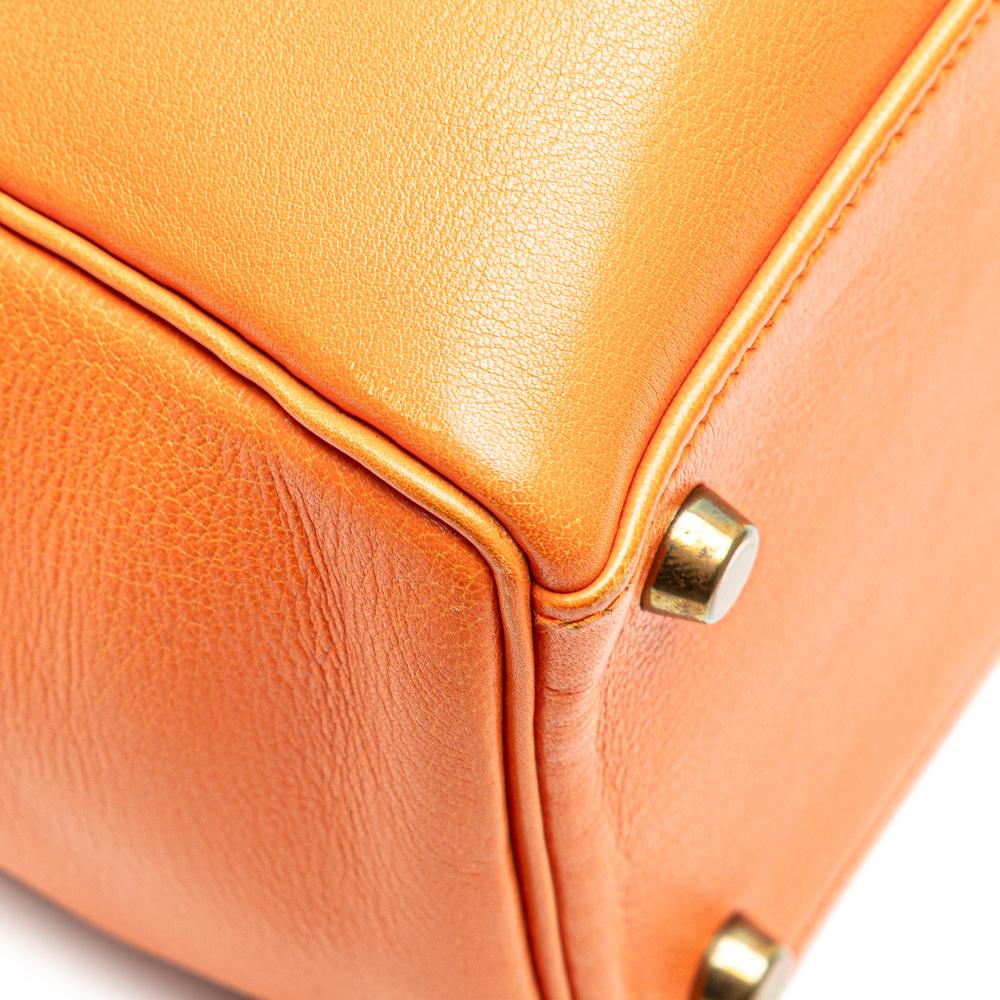 Hermès B Hermès Orange Calf Leather Gulliver Kelly Retourne 32 France