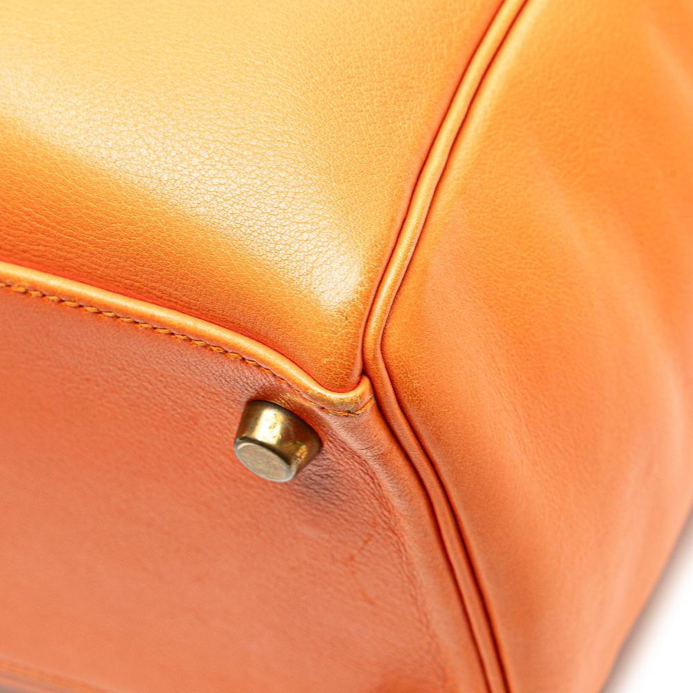 Hermès B Hermès Orange Calf Leather Gulliver Kelly Retourne 32 France