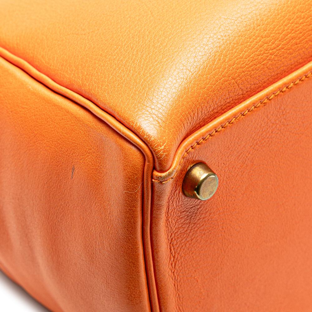 Hermès B Hermès Orange Calf Leather Gulliver Kelly Retourne 32 France