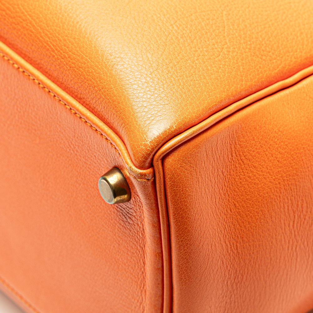 Hermès B Hermès Orange Calf Leather Gulliver Kelly Retourne 32 France