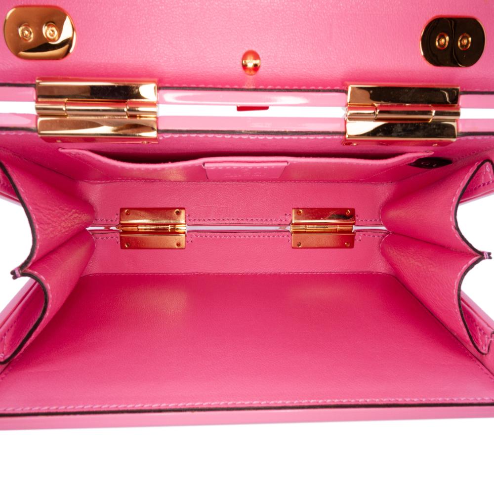 Gucci AB Gucci Pink Acrylic Plastic Mini Sylvie 1969 Top Handle Bag Italy