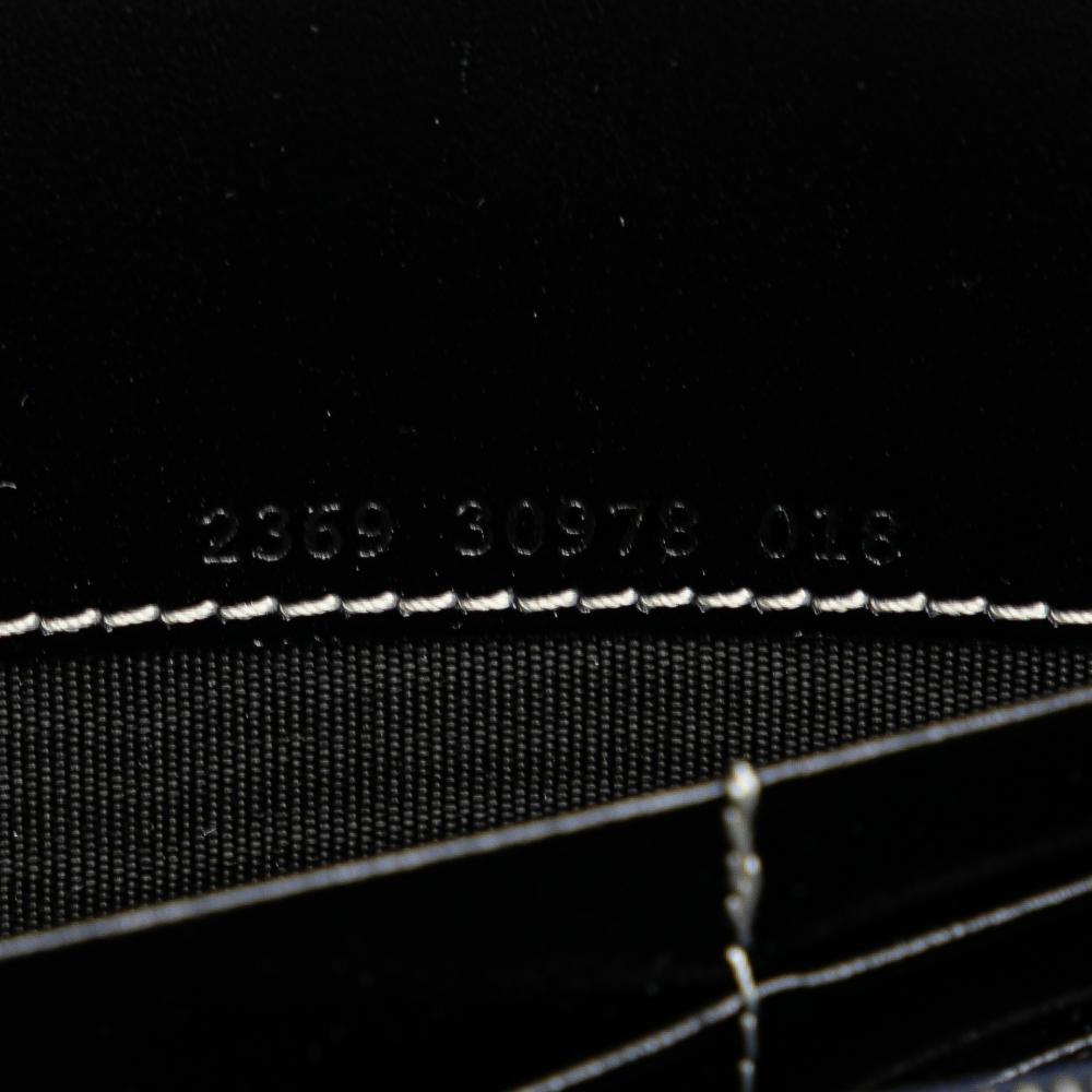 Fendi B Fendi Gray with Blue Navy Canvas Fabric Zucchino Zip Around Long Wallet Italy