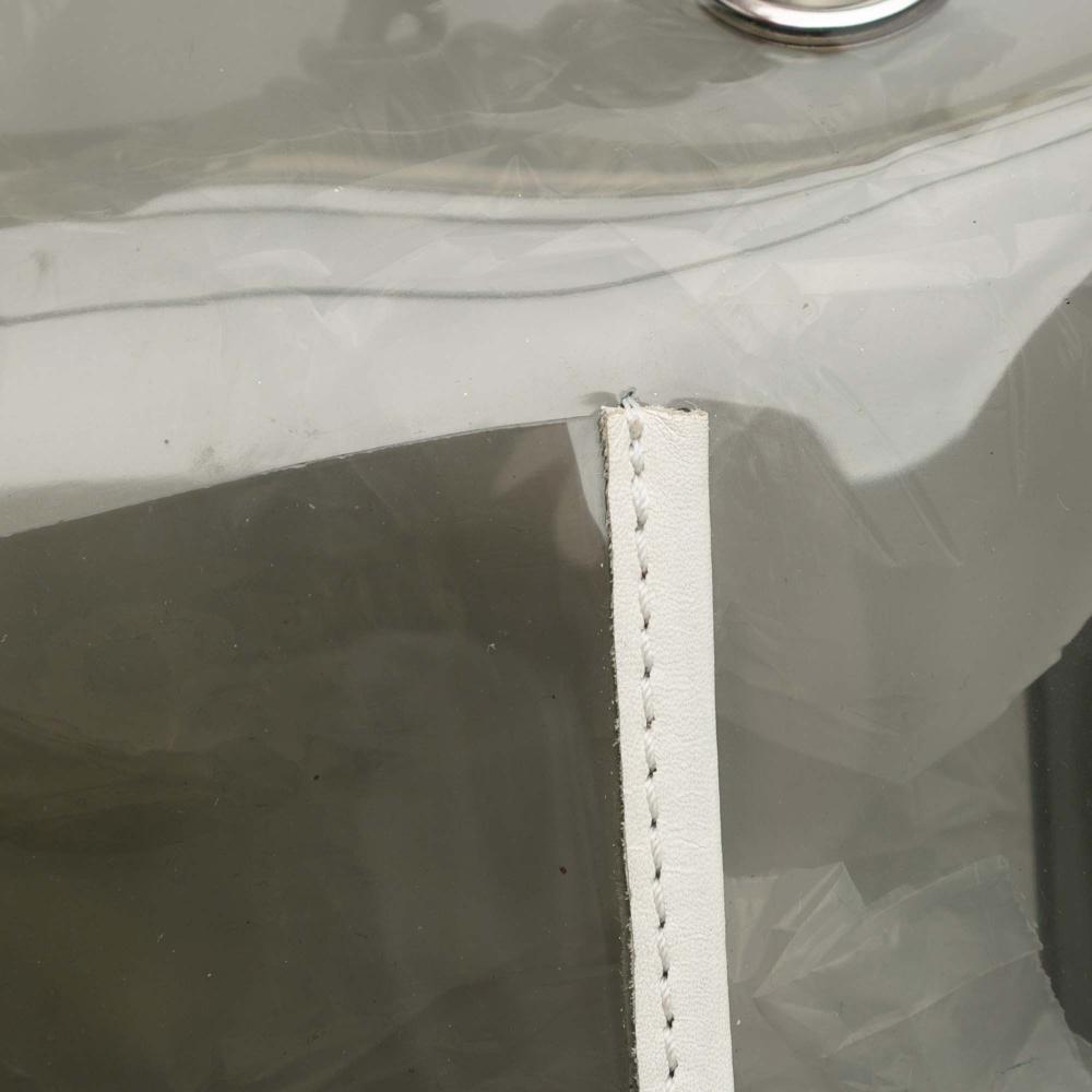 Chanel B Chanel White PVC Plastic Large and Lambskin Naked Flap Italy