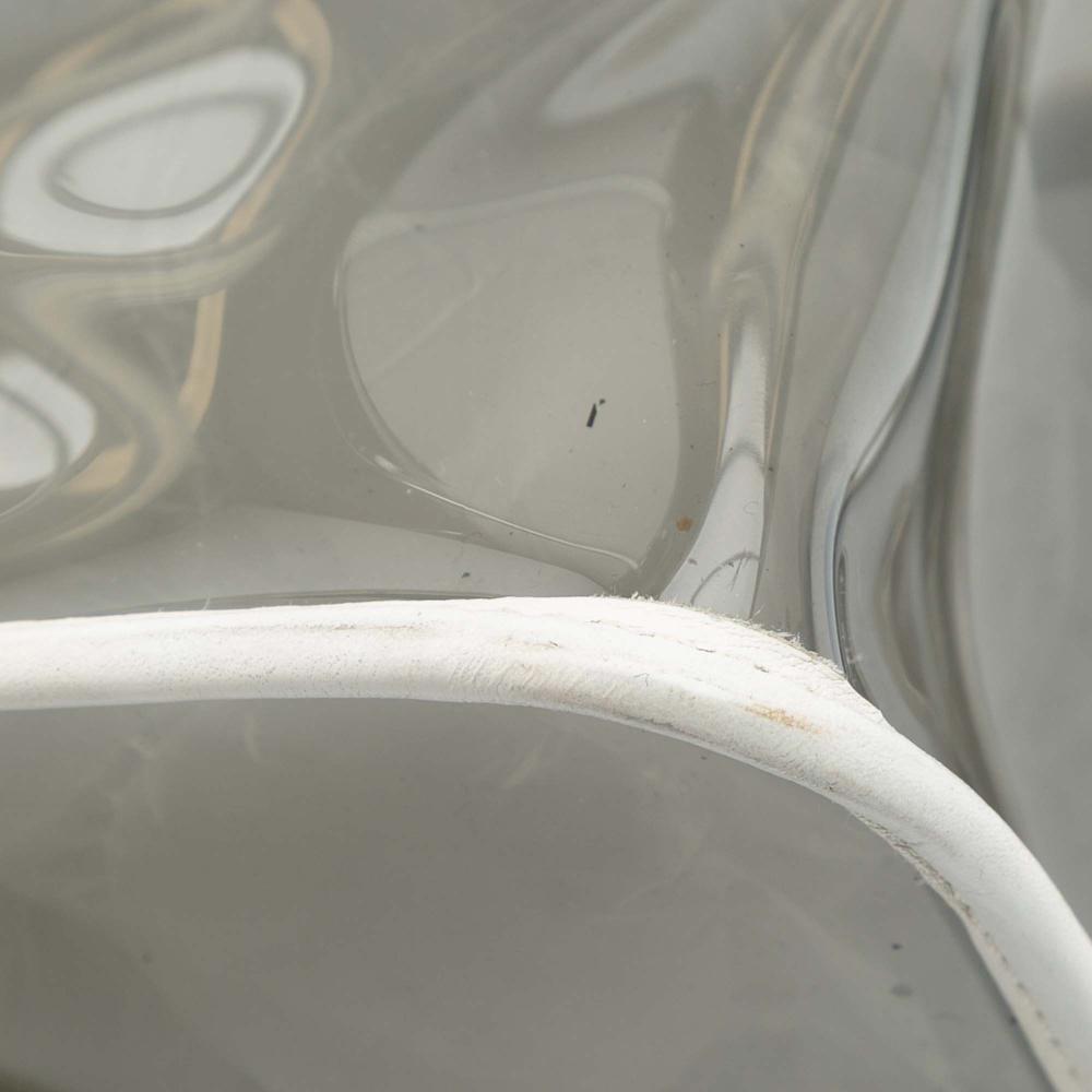 Chanel B Chanel White PVC Plastic Large and Lambskin Naked Flap Italy