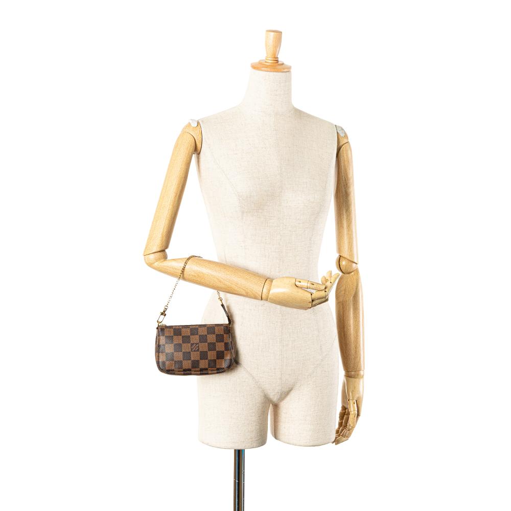 Louis Vuitton B Louis Vuitton Brown Damier Canvas Canvas Damier Ebene Mini Pochette Accessoires France