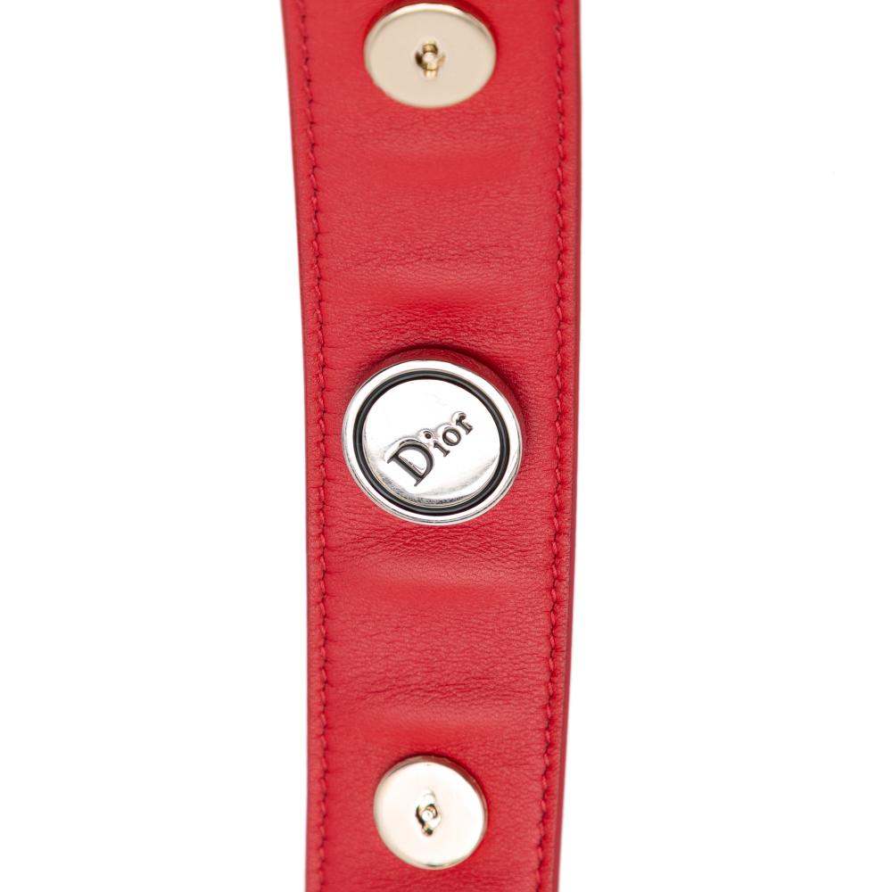 Christian Dior B Dior Red Lambskin Leather Leather Small Lambskin Cannage My ABCDior Lady Dior Italy