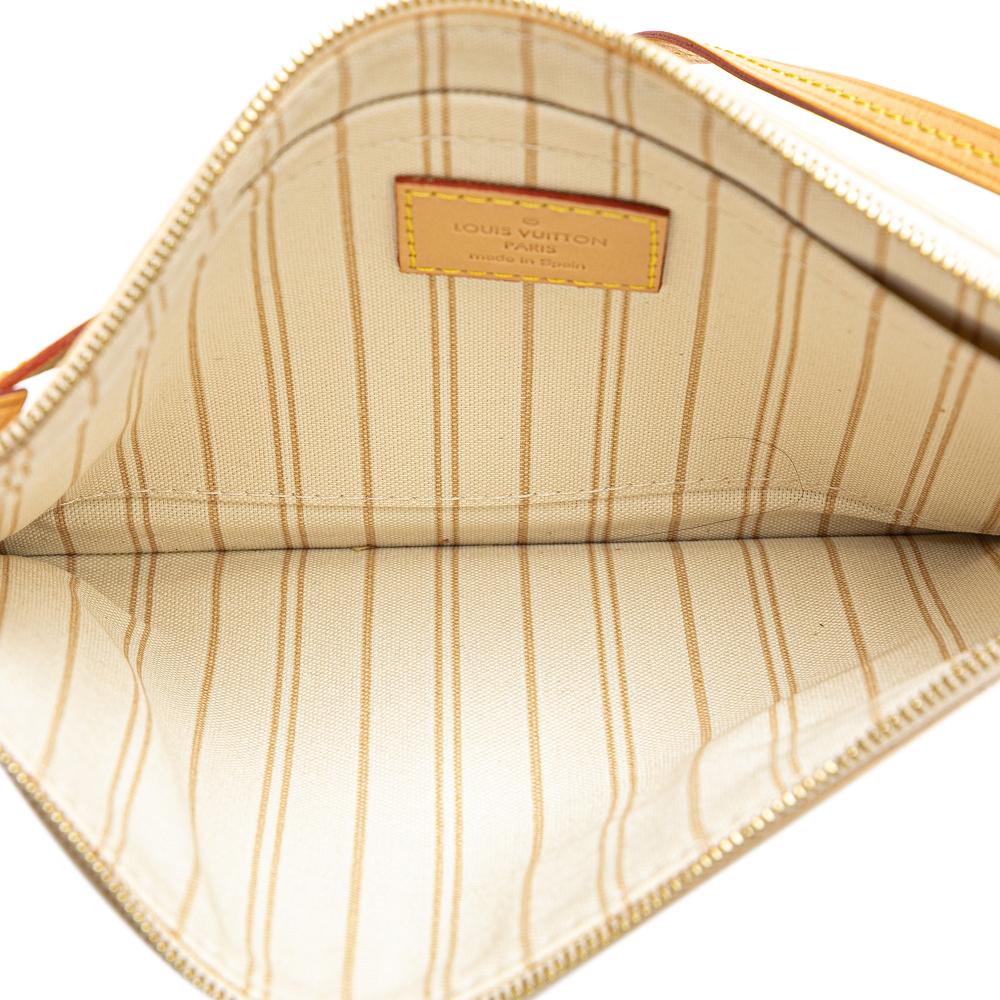 Louis Vuitton B Louis Vuitton White Damier Canvas Canvas Damier Azur Neverfull MM Pouch Spain