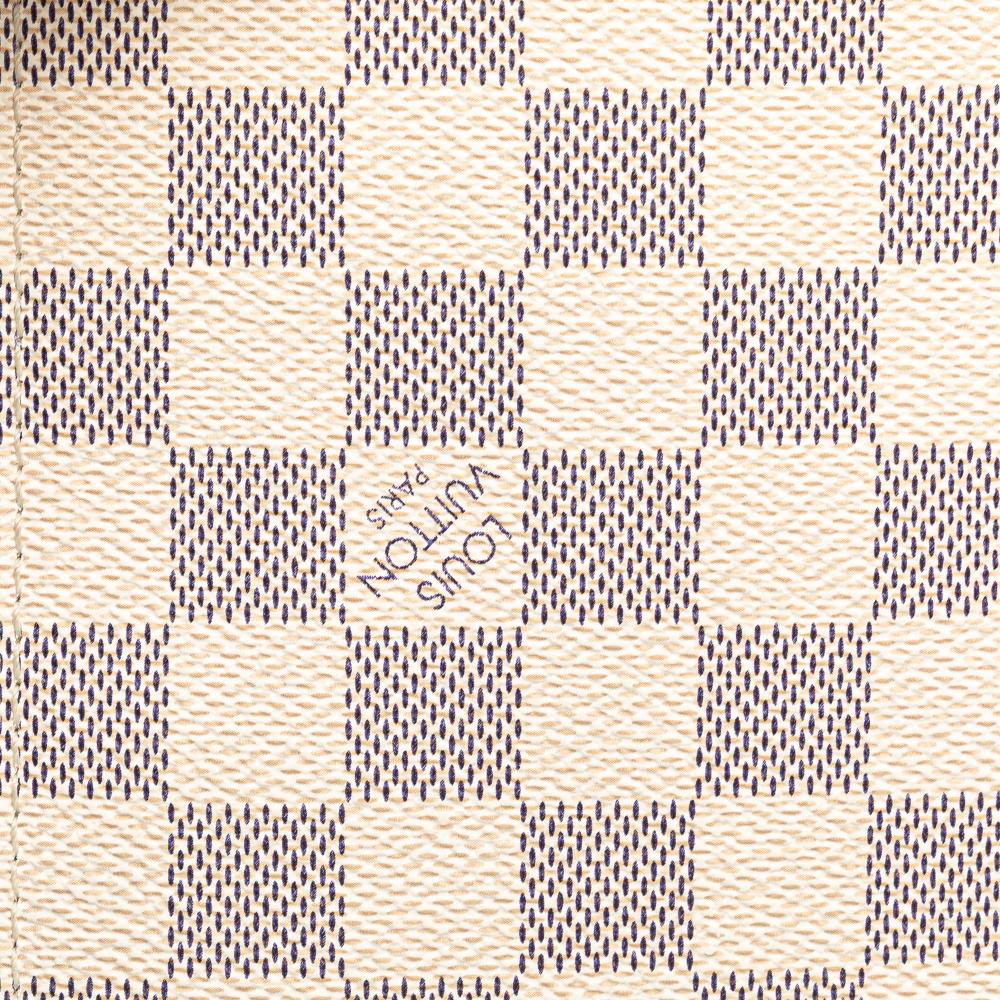 Louis Vuitton B Louis Vuitton White Damier Canvas Canvas Damier Azur Neverfull MM Pouch Spain