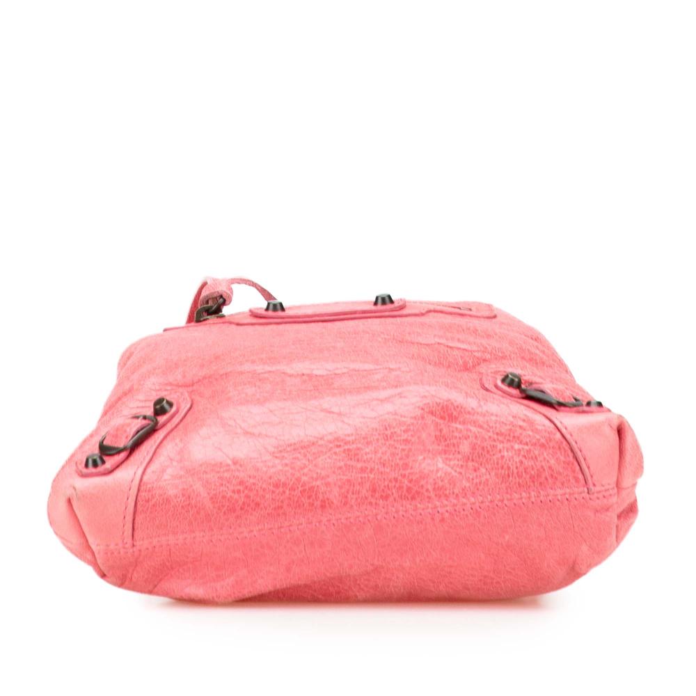 Balenciaga B Balenciaga Pink Lambskin Leather Leather Lambskin Motocross Move On Drawstring Pouch Italy
