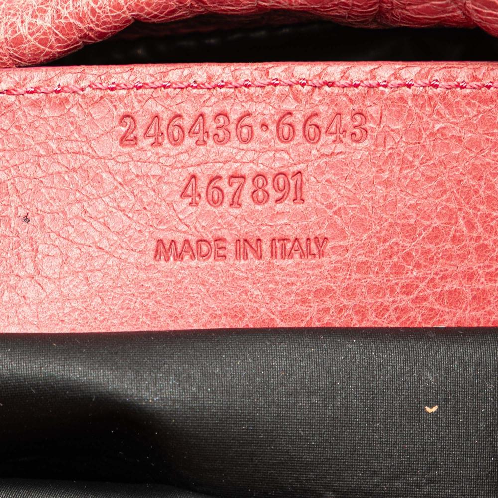 Balenciaga B Balenciaga Pink Lambskin Leather Leather Lambskin Motocross Move On Drawstring Pouch Italy