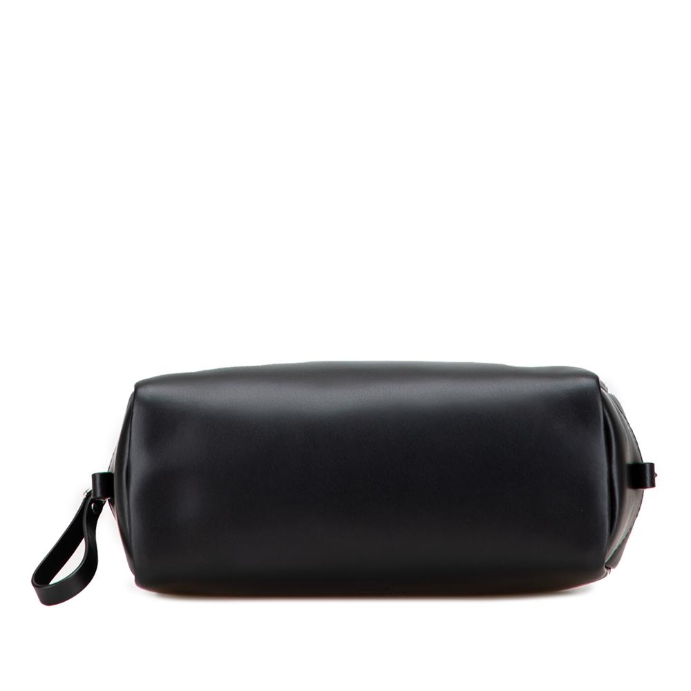 Valentino AB Valentino Black Calf Leather VLTN Pouch Italy
