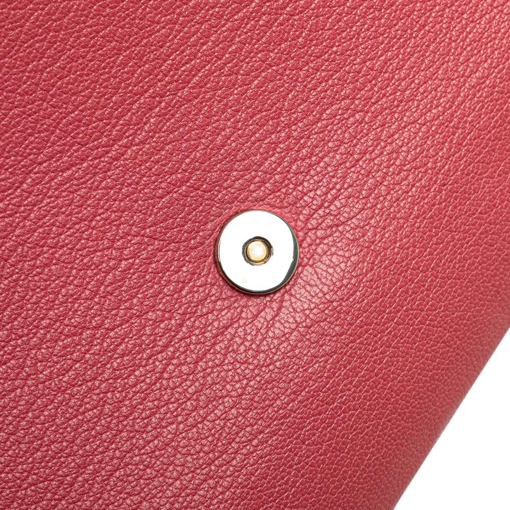 Saint Laurent B Saint Laurent Pink Salmon Calf Leather Large Belle de Jour Clutch Italy