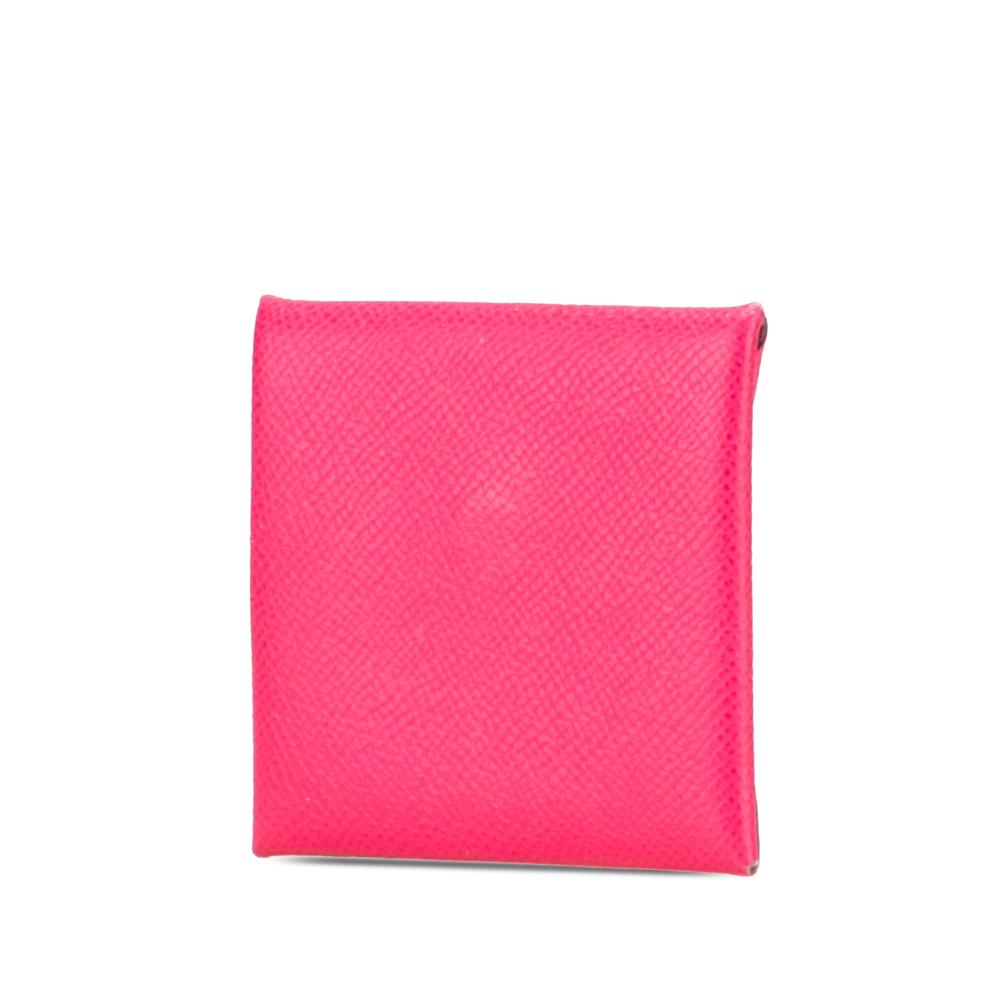 Hermès AB Hermès Pink Hot Pink Calf Leather Epsom Bastia Coin Purse France