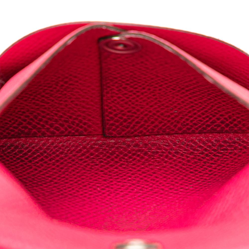 Hermès AB Hermès Pink Hot Pink Calf Leather Epsom Bastia Coin Purse France