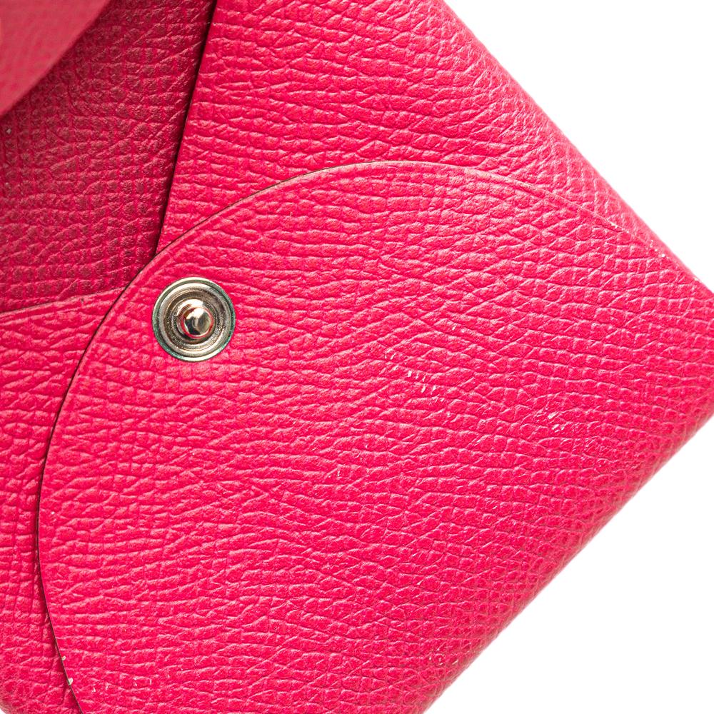 Hermès AB Hermès Pink Hot Pink Calf Leather Epsom Bastia Coin Purse France