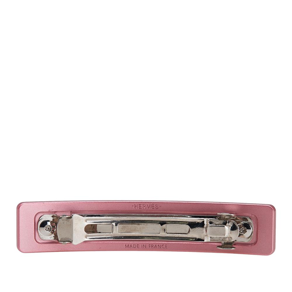 Hermès B Hermès Pink Aluminum Metal Caprice PM Hair Clip France