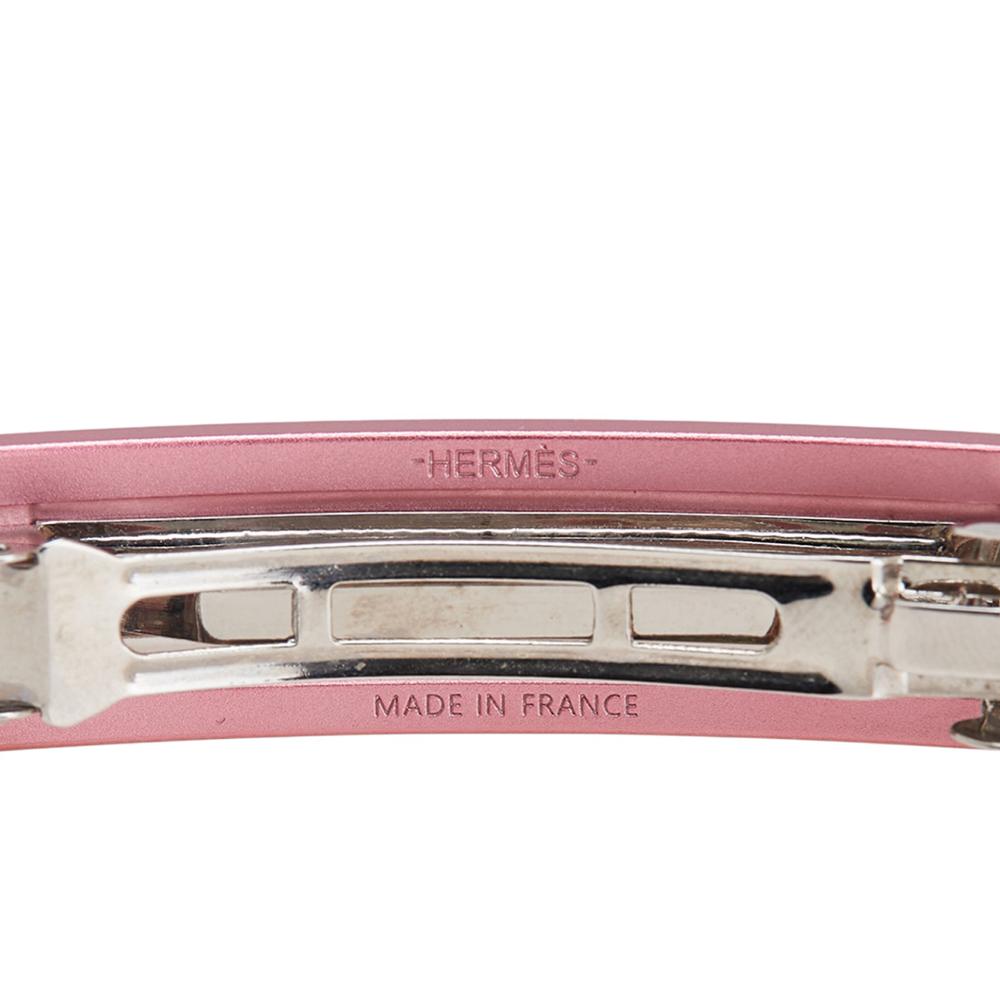 Hermès B Hermès Pink Aluminum Metal Caprice PM Hair Clip France