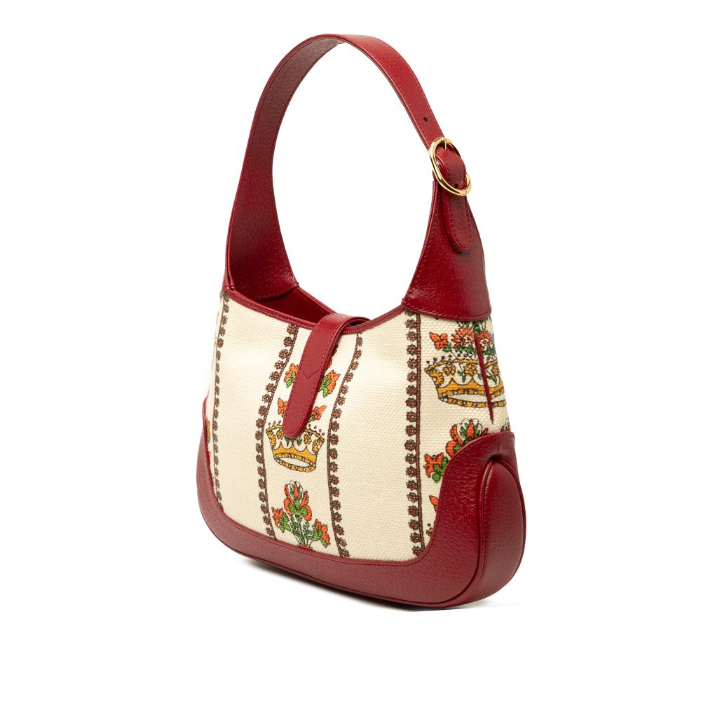 Gucci AB Gucci Brown Light Beige Canvas Fabric Small 100 Centennial Music Jackie 1961 Crossbody Italy