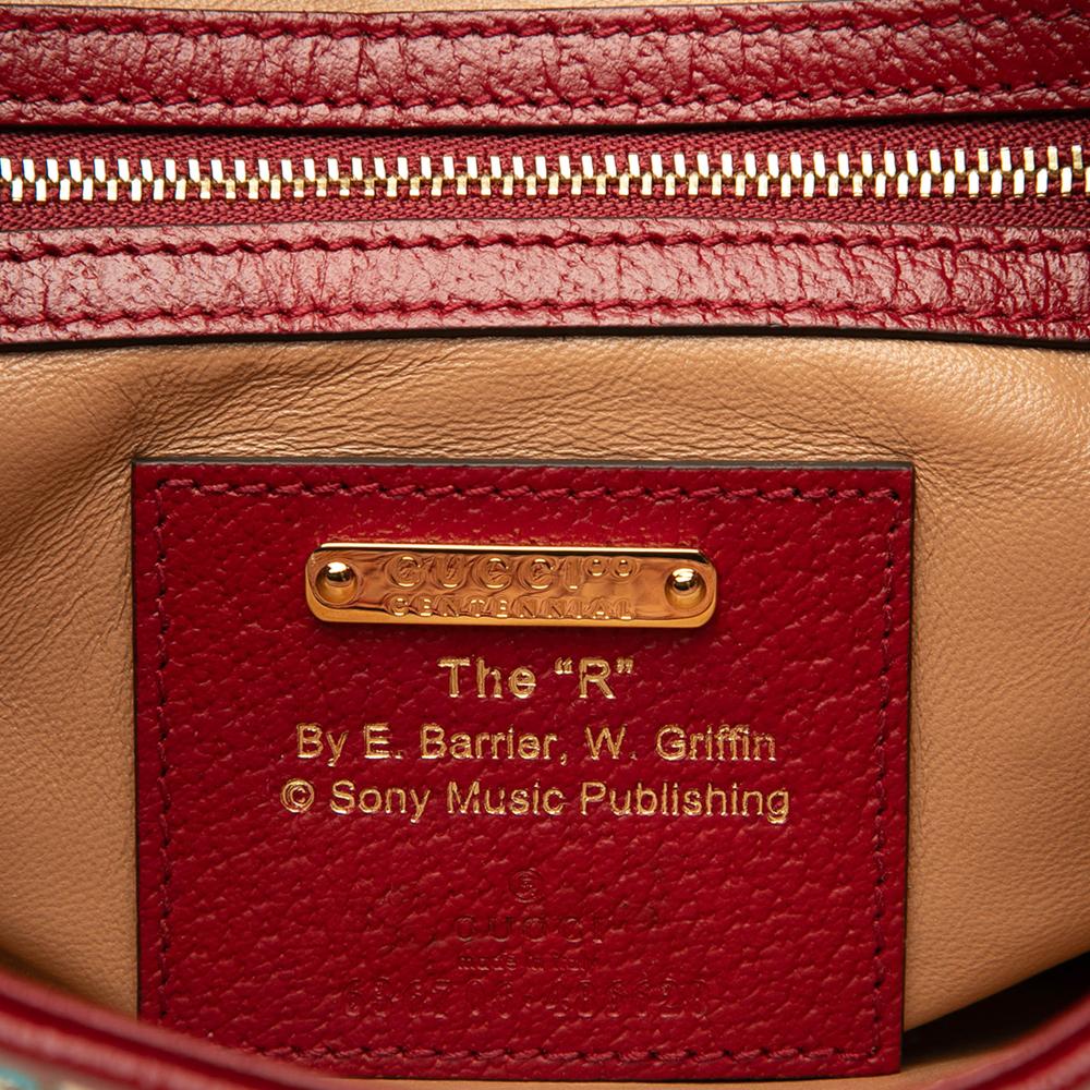 Gucci AB Gucci Brown Light Beige Canvas Fabric Small 100 Centennial Music Jackie 1961 Crossbody Italy