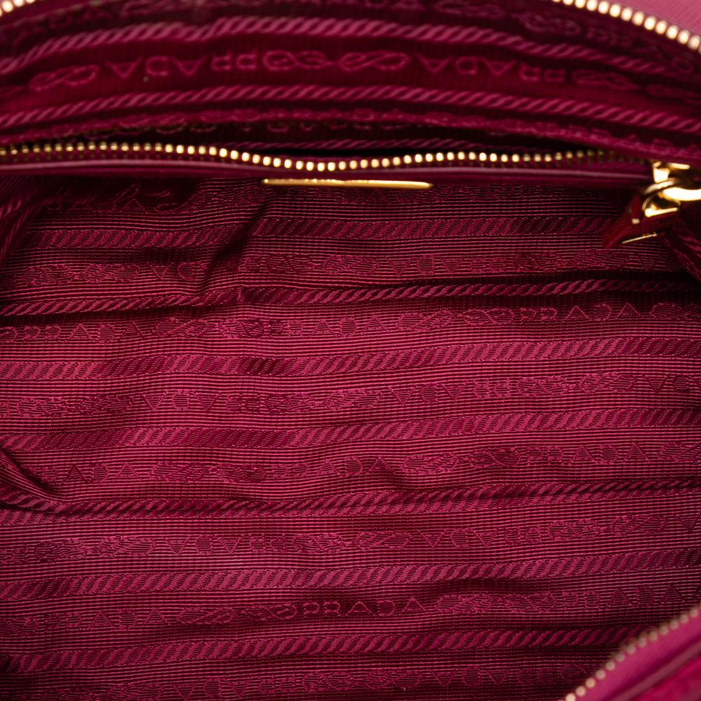 Prada B Prada Pink Dark Pink Nylon Fabric Impuntu Tessuto Chain Crossbody Italy